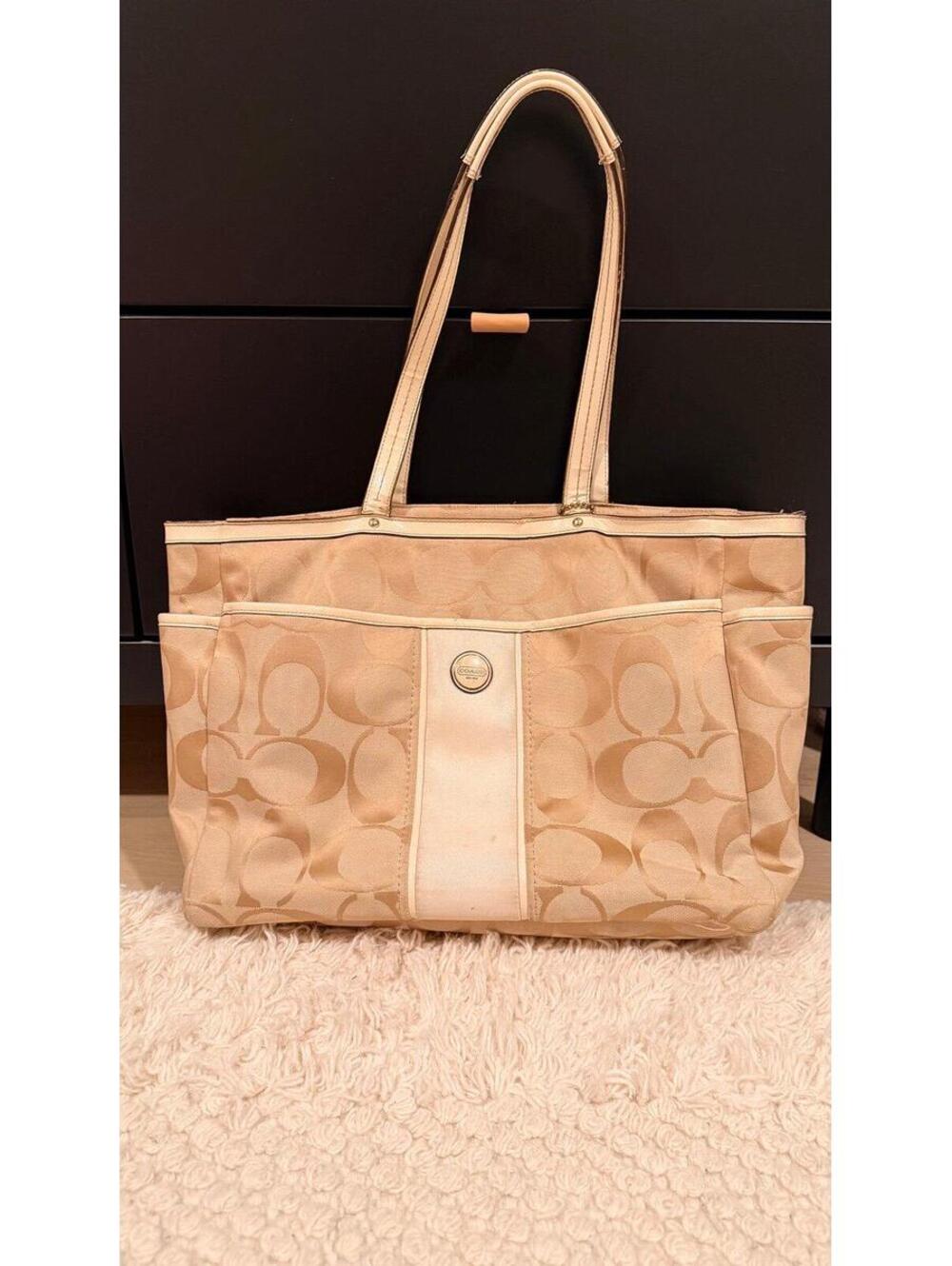 Coach Mother's Canvas Tote Bag, Beige (Diaper Bag)